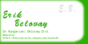 erik belovay business card